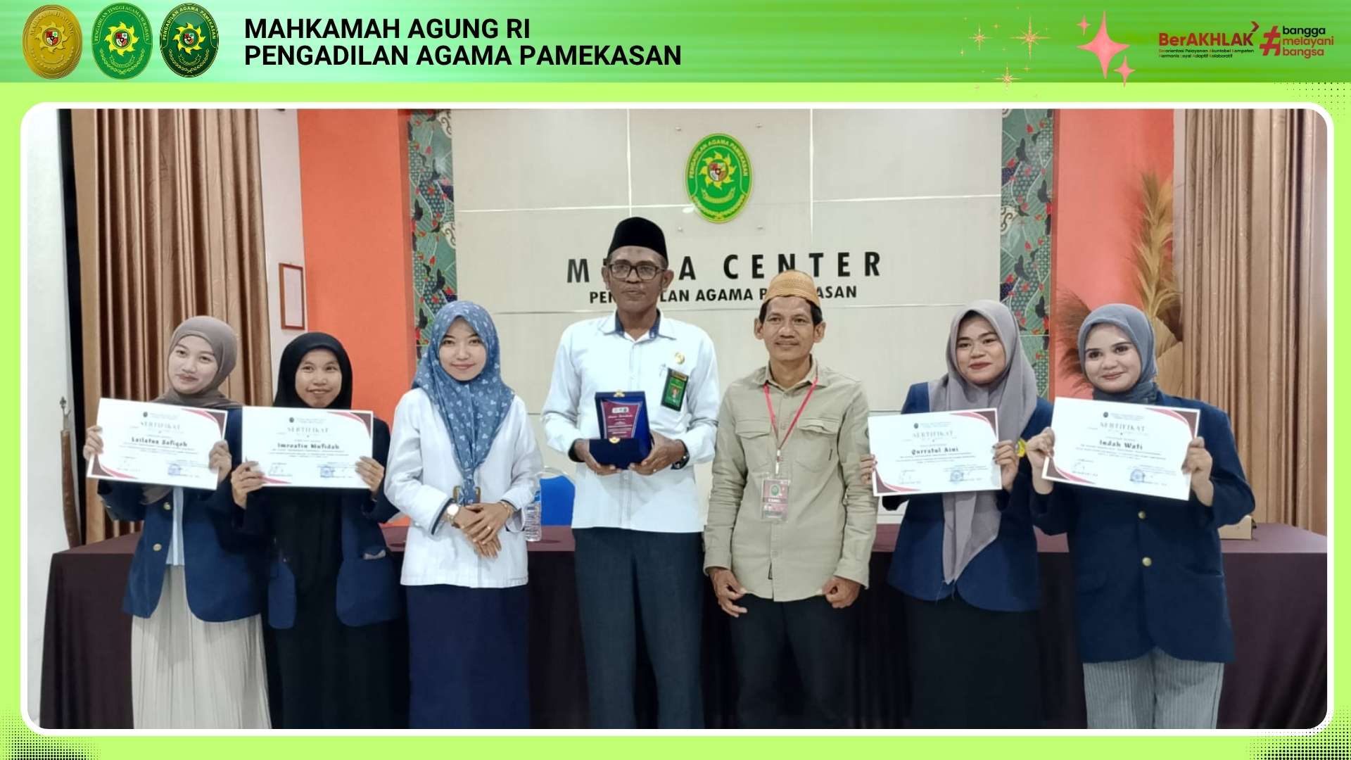 Resmi Dilepas. Mahasiswa Magang Universitas Trunojoyo Madura Selesaikan Praktik di PA Pamekasan